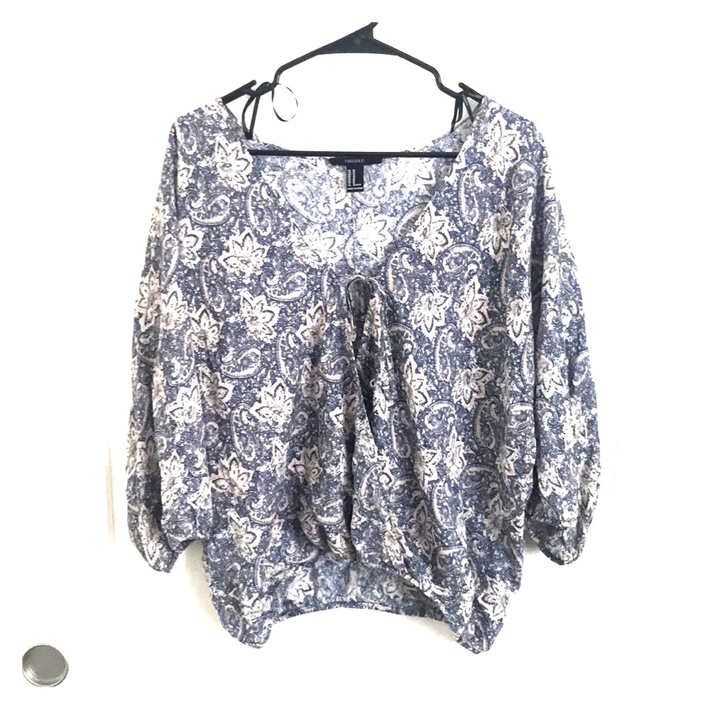 Off the shoulder floral print blouse